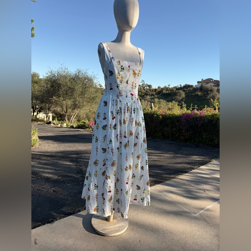 7 For All Mankind Floral White Maxi Dress